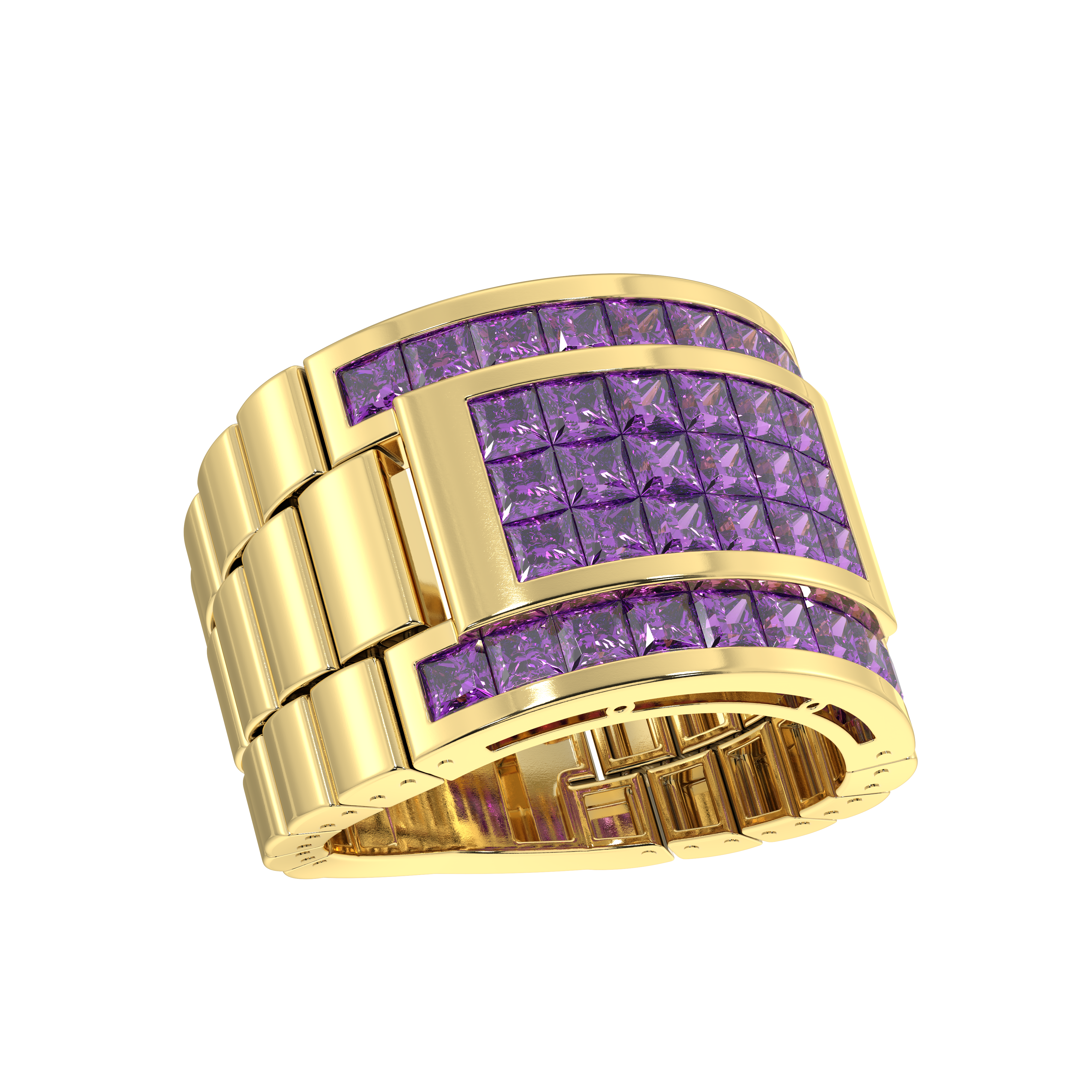 Men's 14K White Gold Rolex Style Diamond Ring 0.45ct 004895