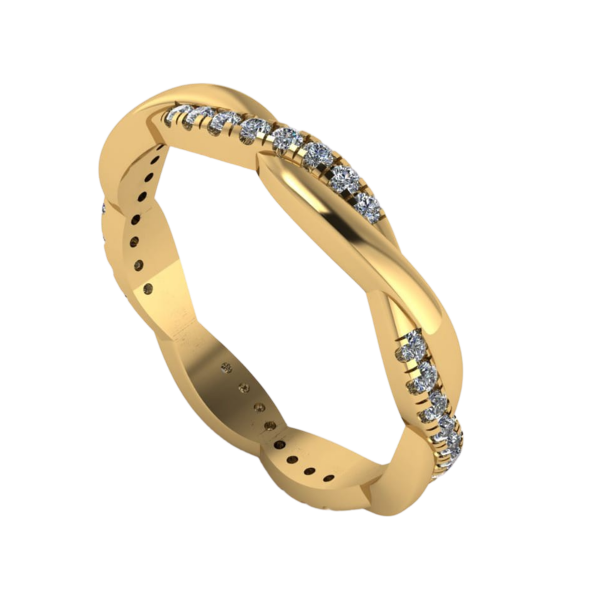 Twist diamond ring