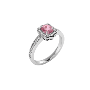 18k white gold ring pink spinel jewelry diamond engagement ring fearless jewellery