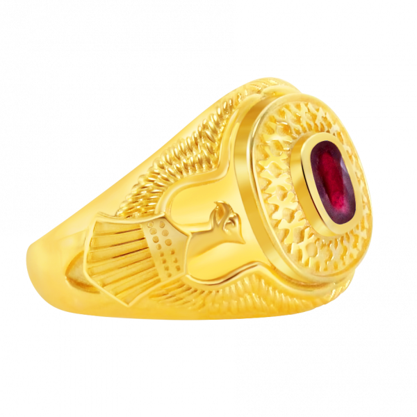 gold eagle ring with ruby