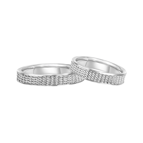 18k white gold curvy design ring