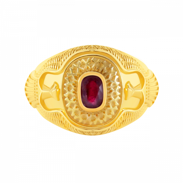 eagle signet ring with ruby