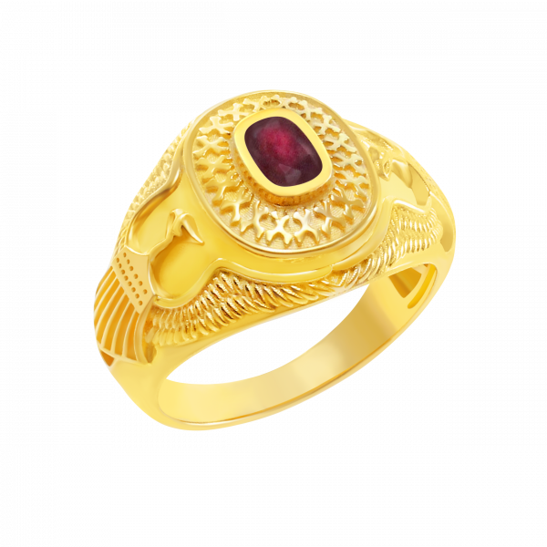 mens eagle ring with ruby