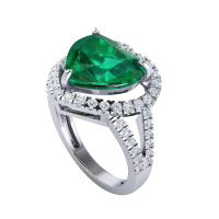 Heart Emerald Ring Gold