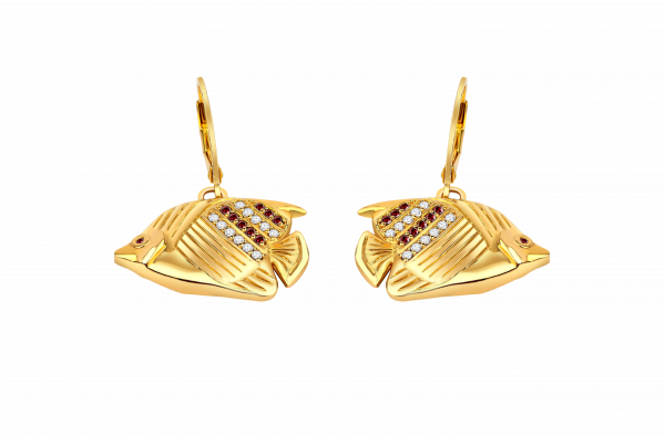 Fish Earrings Gold