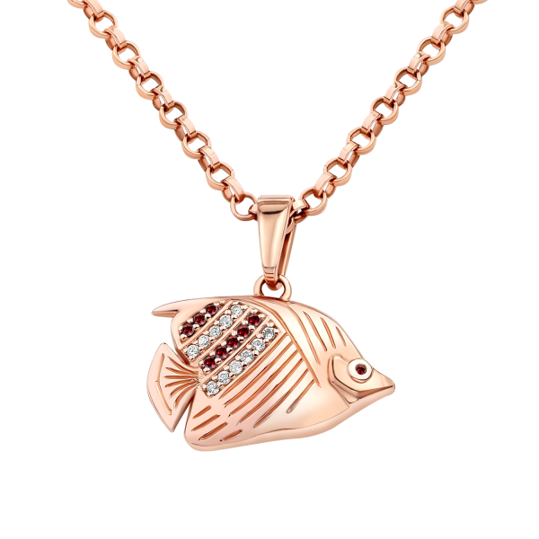 rose gold fish necklace