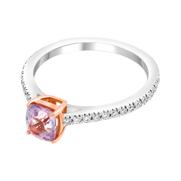 lavender spinel diamond ring