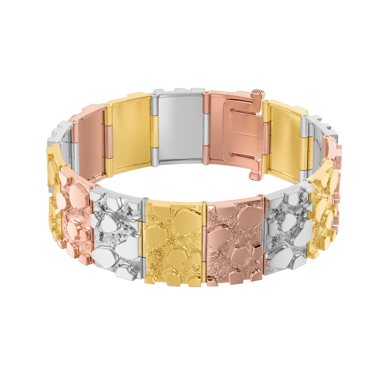 gold nugget bracelet nugget bracelet tri color gold bracelet Jewelry fearless Jewellery 1