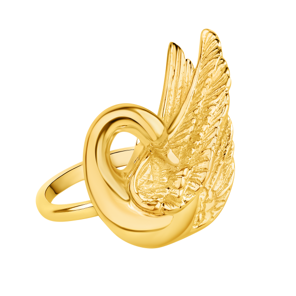 gold swan ring