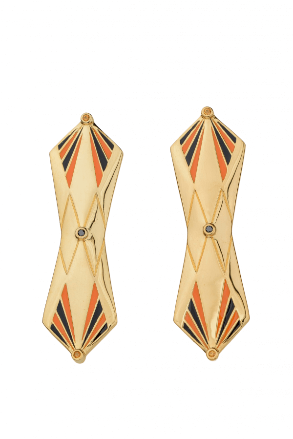 geometric earrings gold