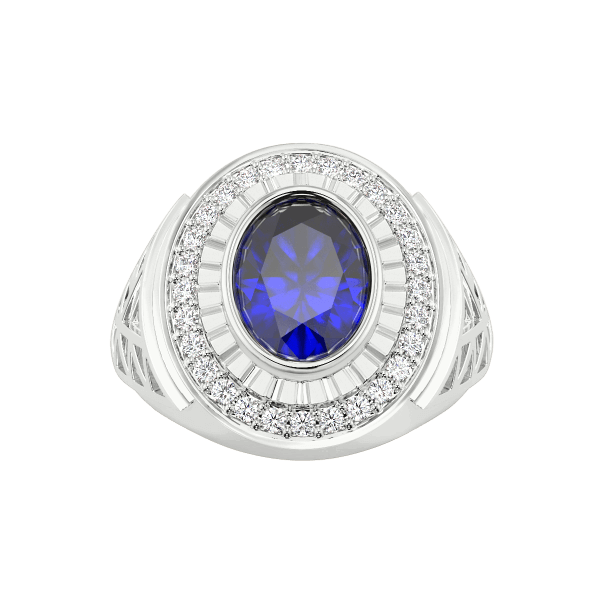 blue sapphire mens ring