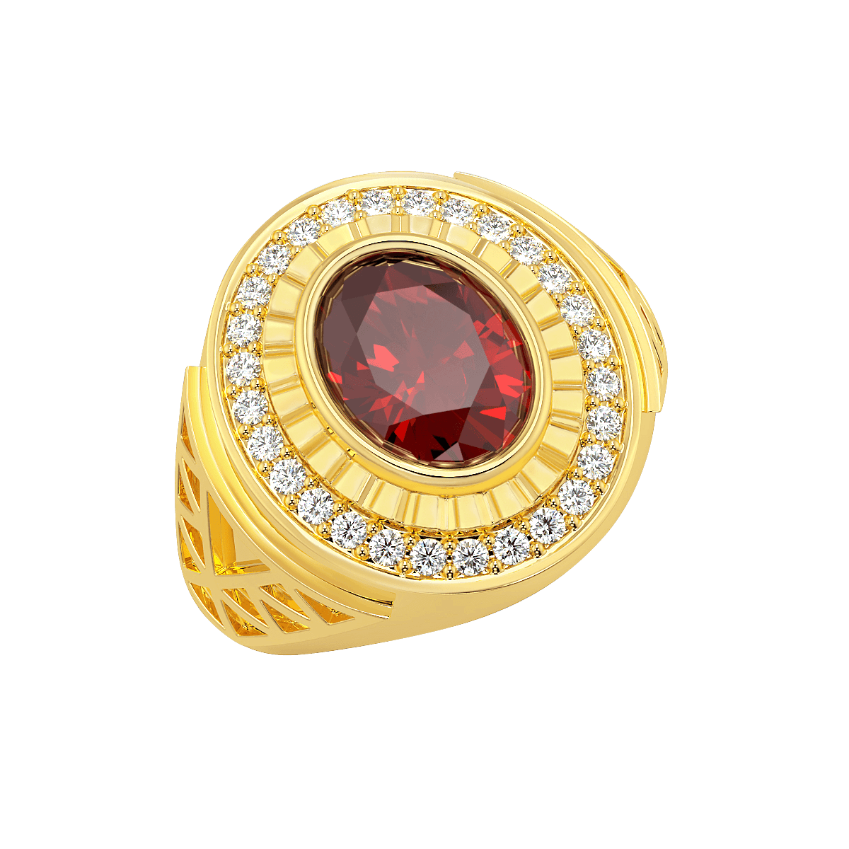 1 gram gold forming red stone with diamond gorgeous design ring for – Soni  Fashion®