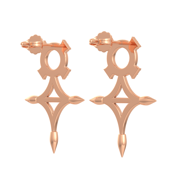 Gold Cross Earrings Agadez