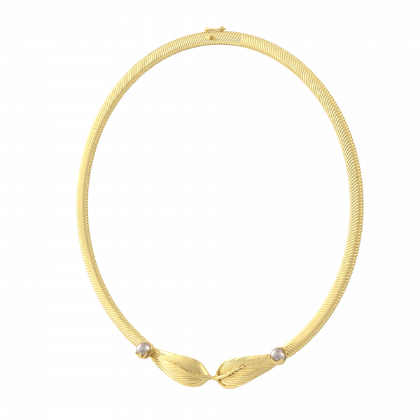 leaf gold necklace